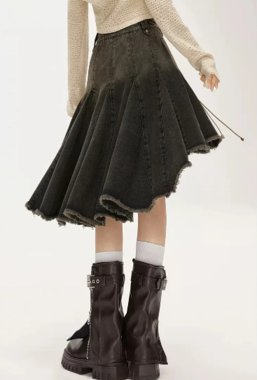 Dark Academia Denim Skirt Shoptery