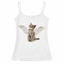 Fairy Kei Angel Kitten Graphic Spaghetti Strap Cami Tank Top WHITE Shoptery