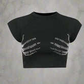 Crystal Skeleton Hand Alt Crop Top black Shoptery
