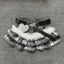 Gyaru Grey Plaid Ruffle Mini Skirt with Fur Trim & Butterfly Belt A2 Shoptery