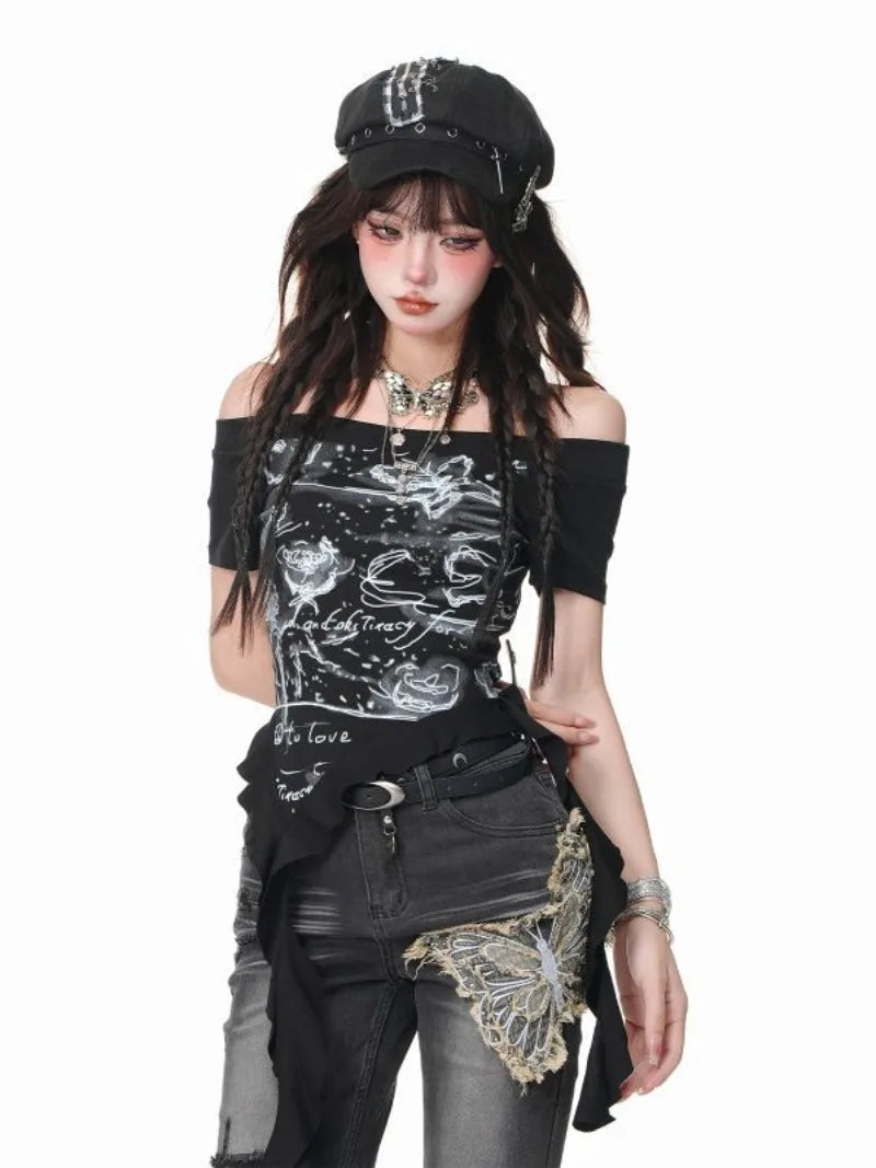 Starlit Chaos Off-Shoulder Alt Top Shoptery