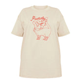 Aesthetic Cowboy Cat Graphic T-shirt Khaki Shoptery