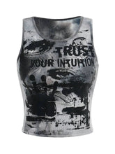 Trust Your Intuition Alt Crop Top Dark Grey Shoptery