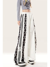 Ribbon Edgy Lace Track Pants White Shoptery