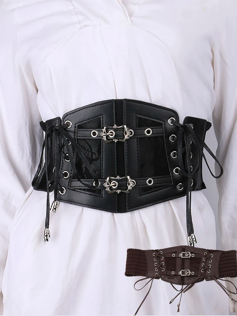 Gothic Lock & Lace Corset Goth Belt Shoptery