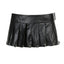 Visual Kei Spiked PU Leather Corset & Pleated Mini Skirt Set black One Size Shoptery