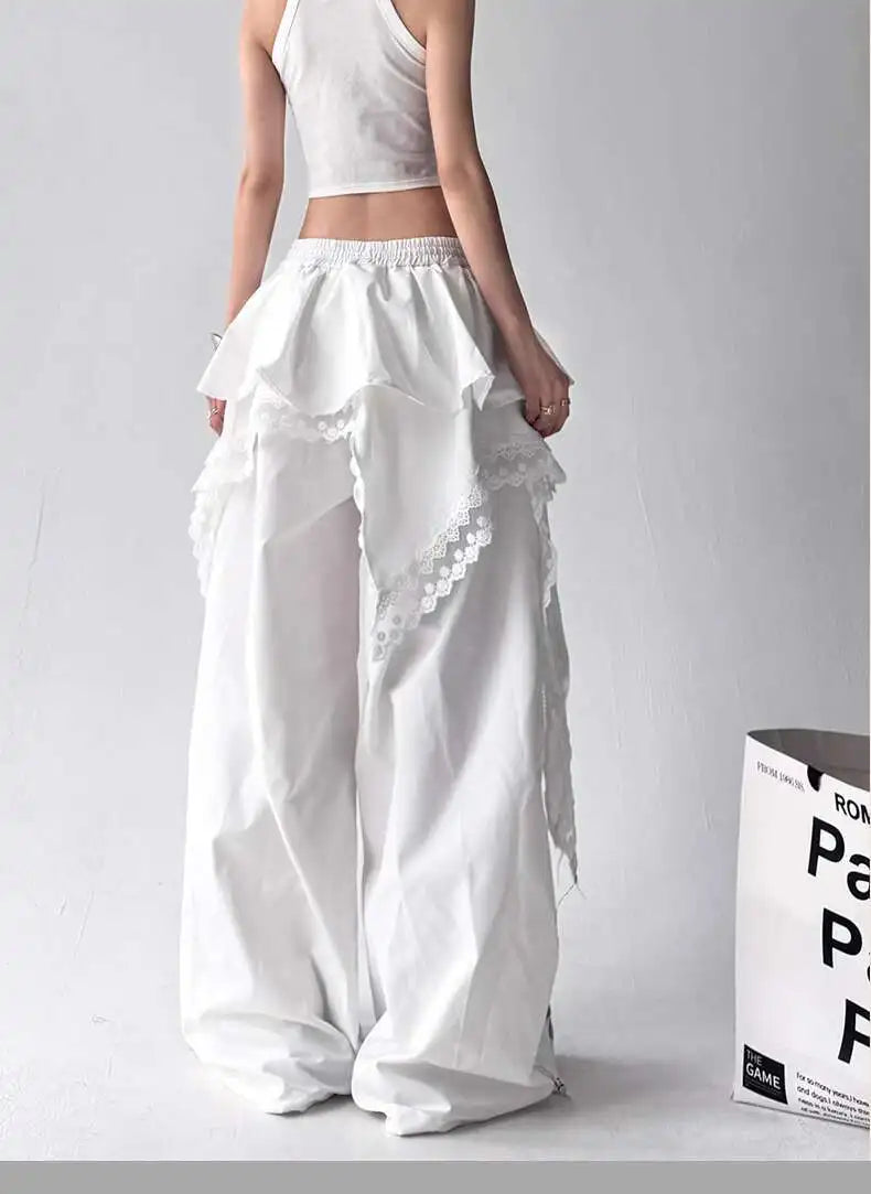 Y2k Shadow Ballet Layered Pants Shoptery