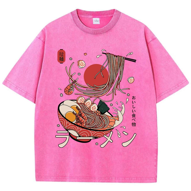 Tokyo Noodles Kawaii T-Shirt Rose Red Shoptery