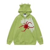 Alt Edgy Devil Spider Zip Hoodie 2 Shoptery