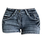 Y2k Urban Wave Denim Shorts Dark Grey Shoptery