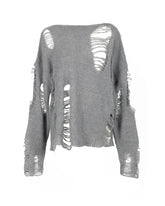 Shattered Threads Y2k Distressed Sweater Shoptery