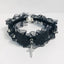 Visual Kei Lace Ruffle Cross Charm Angel Wing Spike Choker Necklace Black Shoptery