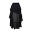 Visual Kei Black Faux Leather Corset & Asymmetric Ruffle Skirt Set A001-24030 Shoptery