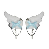 Fairy Kei Angel Wing Cross Chain Hair Clip Accessory Blue China Mainland Shoptery