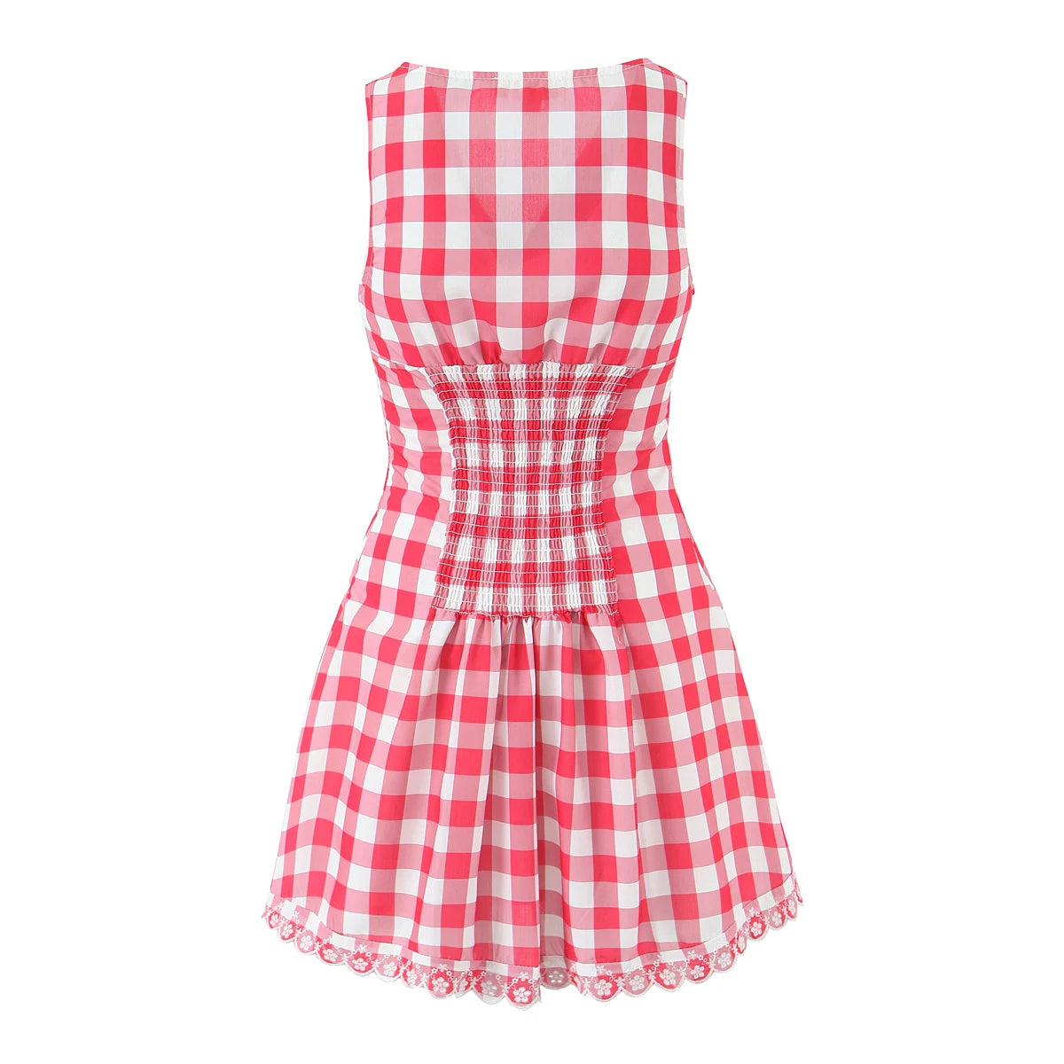 Retro Strawberry Gingham Doll Dress Shoptery