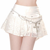 Celestial Cross Coquette Lace Skirt White without belt Shoptery