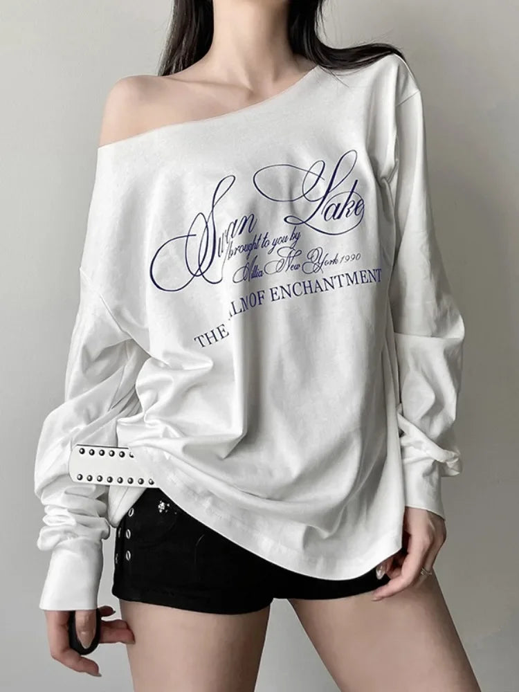 Enchanted Script Studded Aesthetic T-shirt Shoptery