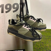 Dualcore Lace-Up Edgy Chunky Sneakers army green Shoptery
