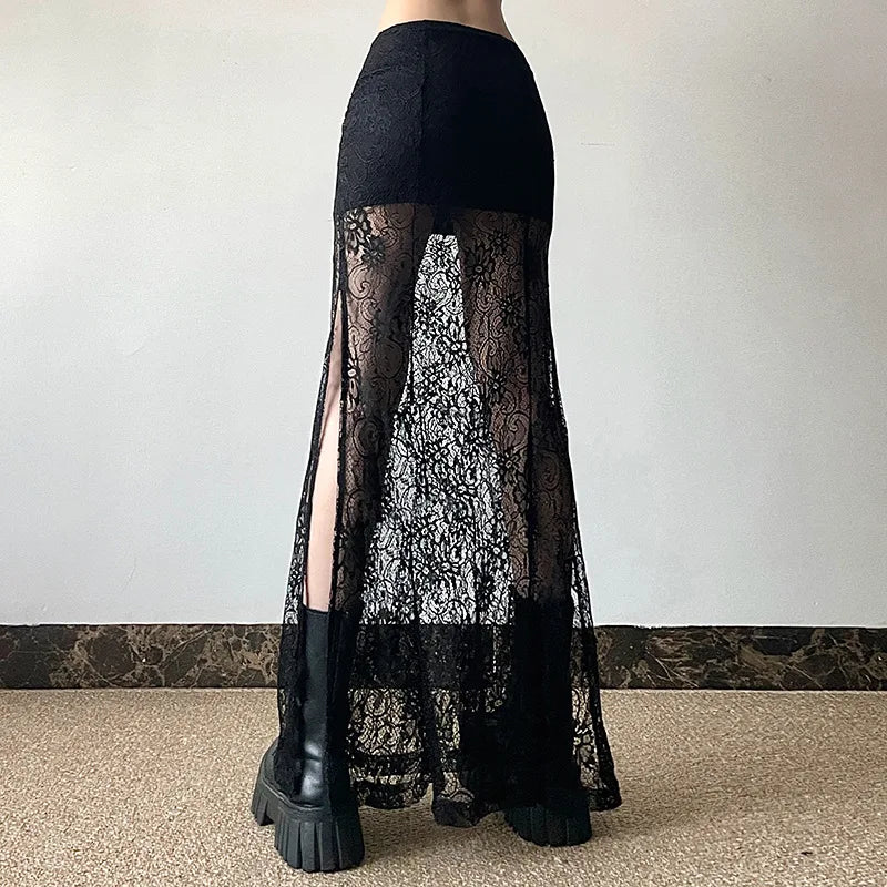 Widow Bloom Lace Alt Skirt Shoptery