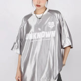 Futurist Chrome Sports Y2k T-Shirt Silver (upgraded no Pilling) Shoptery