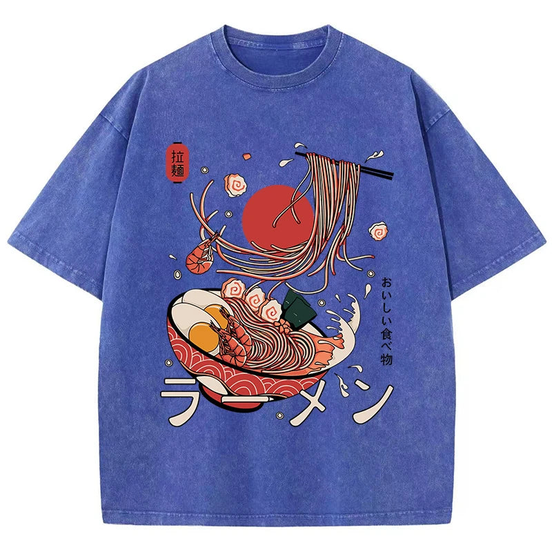 Tokyo Noodles Kawaii T-Shirt Blue Shoptery