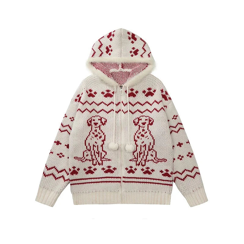 Dalmatian Dream Knit Jacket Red One Size Shoptery