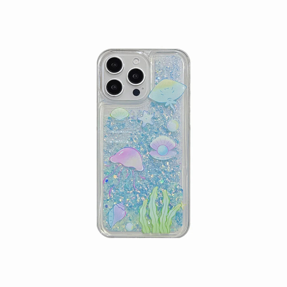 Pastel Sea Glitter Aesthetic iPhone Cases in the picture Shoptery