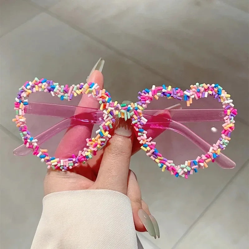 Cute Candy Pop Heart Sunglasses Pink As The Picture Shoptery