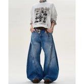 Eclipse Panel Flare Edgy Y2k Jeans Blue Shoptery