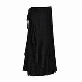 Noir Siren Wrap Maxi Edgy Skirt black Shoptery