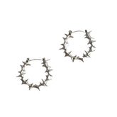 Spiked Crown Edgy Earrings Silver Shoptery