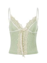 Coquette Sage Blossom Ribbon Top green Shoptery