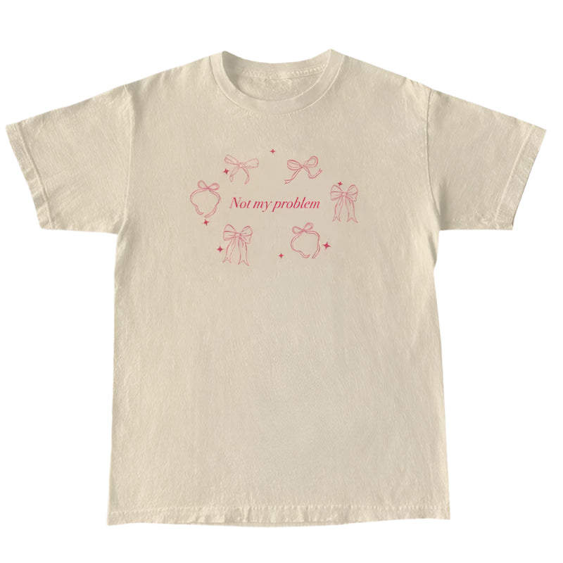 Coquette Mood Bow T-Shirt Khaki Shoptery