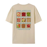 Bon Appétit Toast Cute T-Shirt Khaki Shoptery