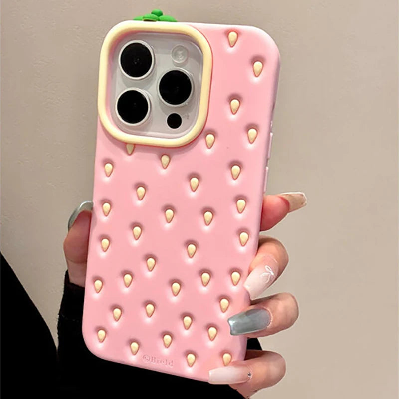Pink Strawberry-Inspired iPhone Case Shoptery