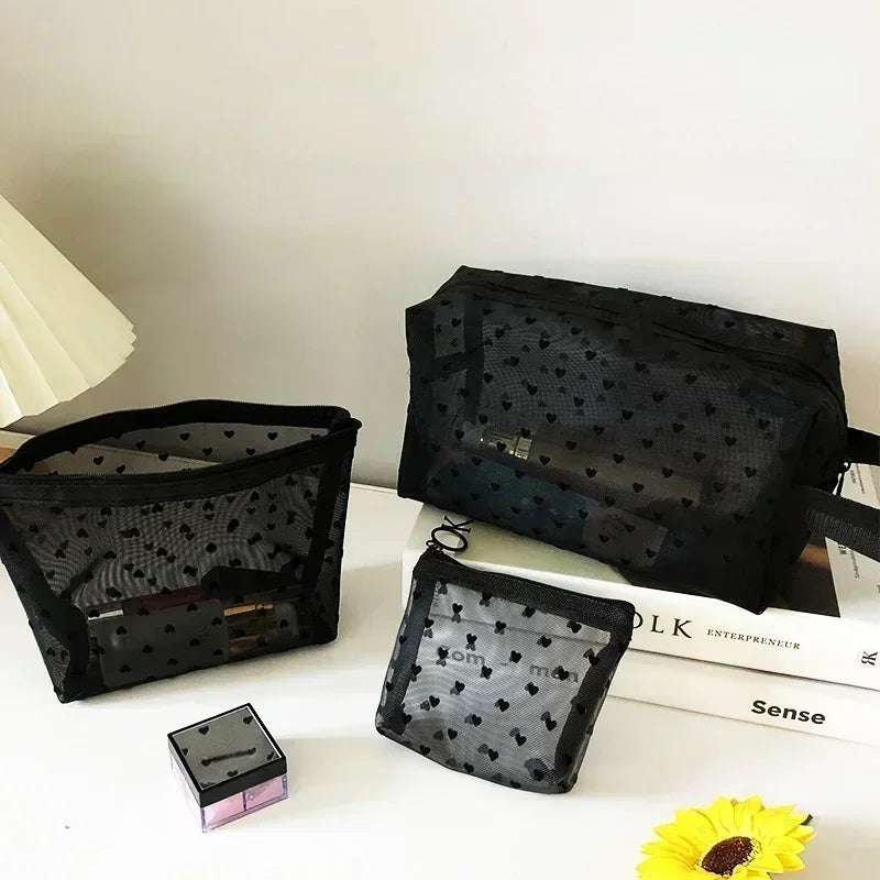 Sheer Hearted Aesthetic Cosmetic Bags Shoptery
