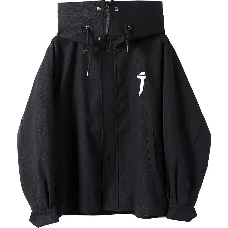 Midnight Guard High-Neck Edgy Jacket black Shoptery