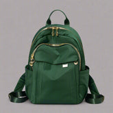 Emerald Luxe Zip Aesthetic Backpack Green Shoptery