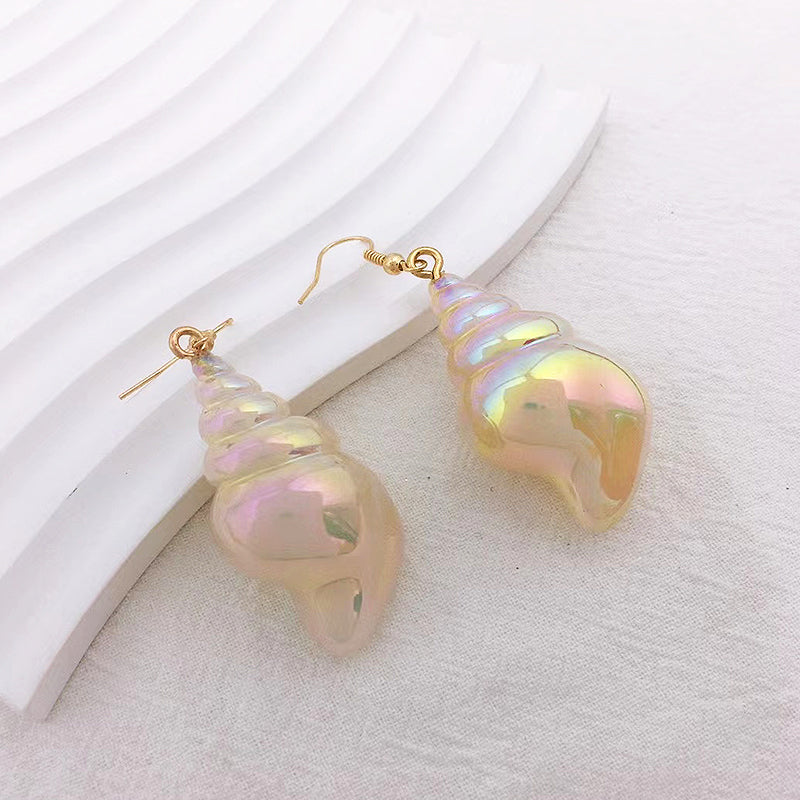 Mermaidcore Opal Glow Conch Earrings Shoptery