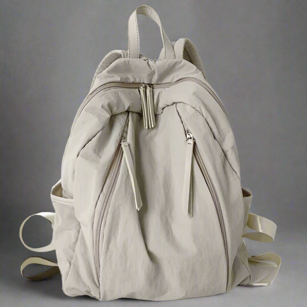 Cloud Beige Minimalist Aesthetic Backpack Apricot Shoptery