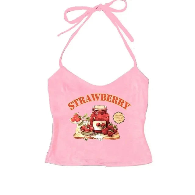 Aesthetic Sweet Strawberry Jam Top pink 1 Shoptery