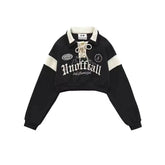 Mountain Trail Patchwork Edgy Sweatshirt black Shoptery