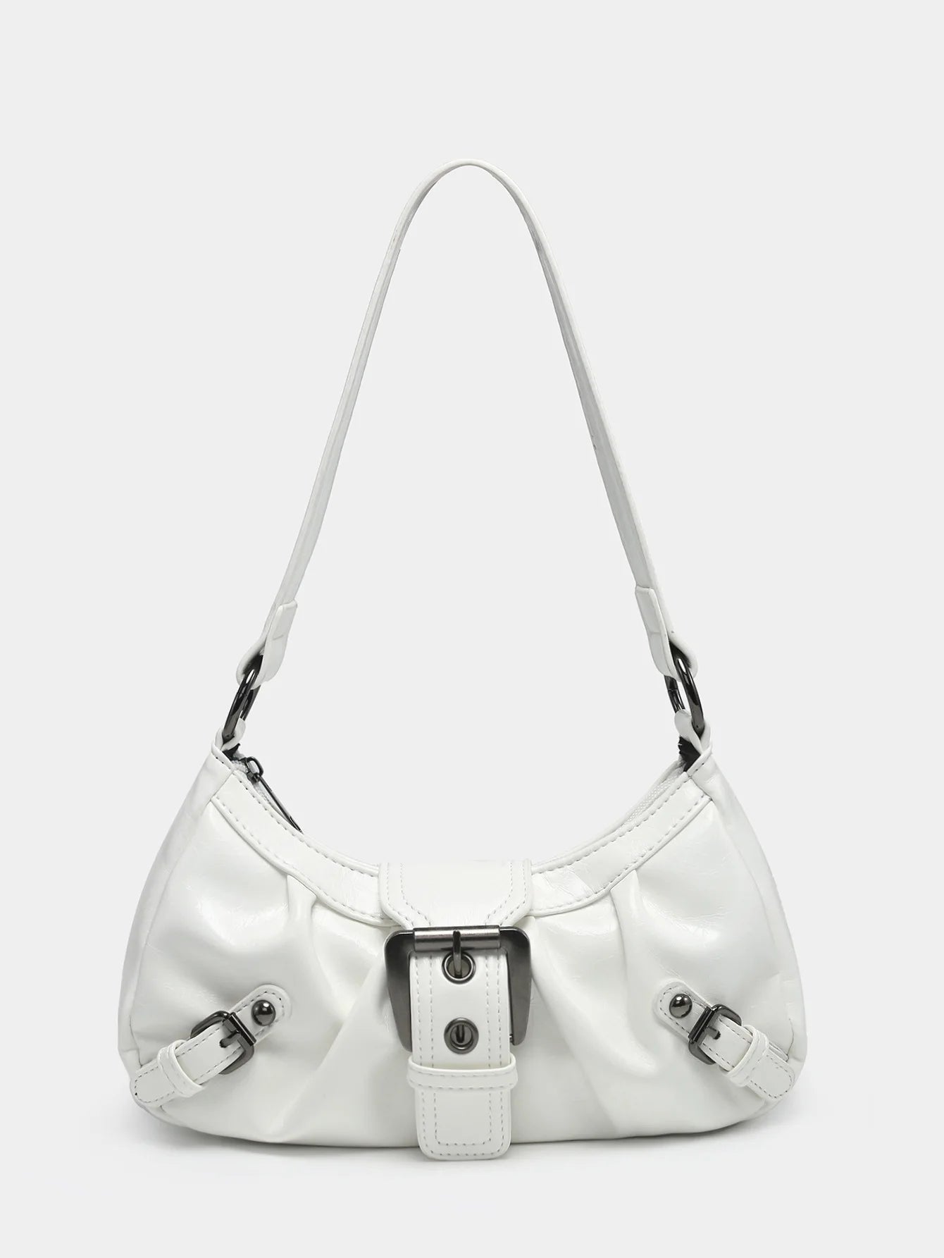Buckle Rouge Y2k Shoulder Bag White Shoptery