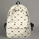 Ribbon Grid Coquette Backpack White Shoptery