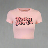 Baby Girl Y2k Crop Top Pink Tshirts Shoptery