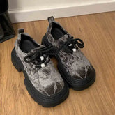 Industrial Stitch Combat Platform Alt Shoes Grey blue Shoptery