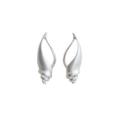 Spiral Drift Shell Aesthetic Earrings Silver Color Shoptery