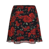 Coquette Crimson Bloom Sheer Skirt Red Shoptery