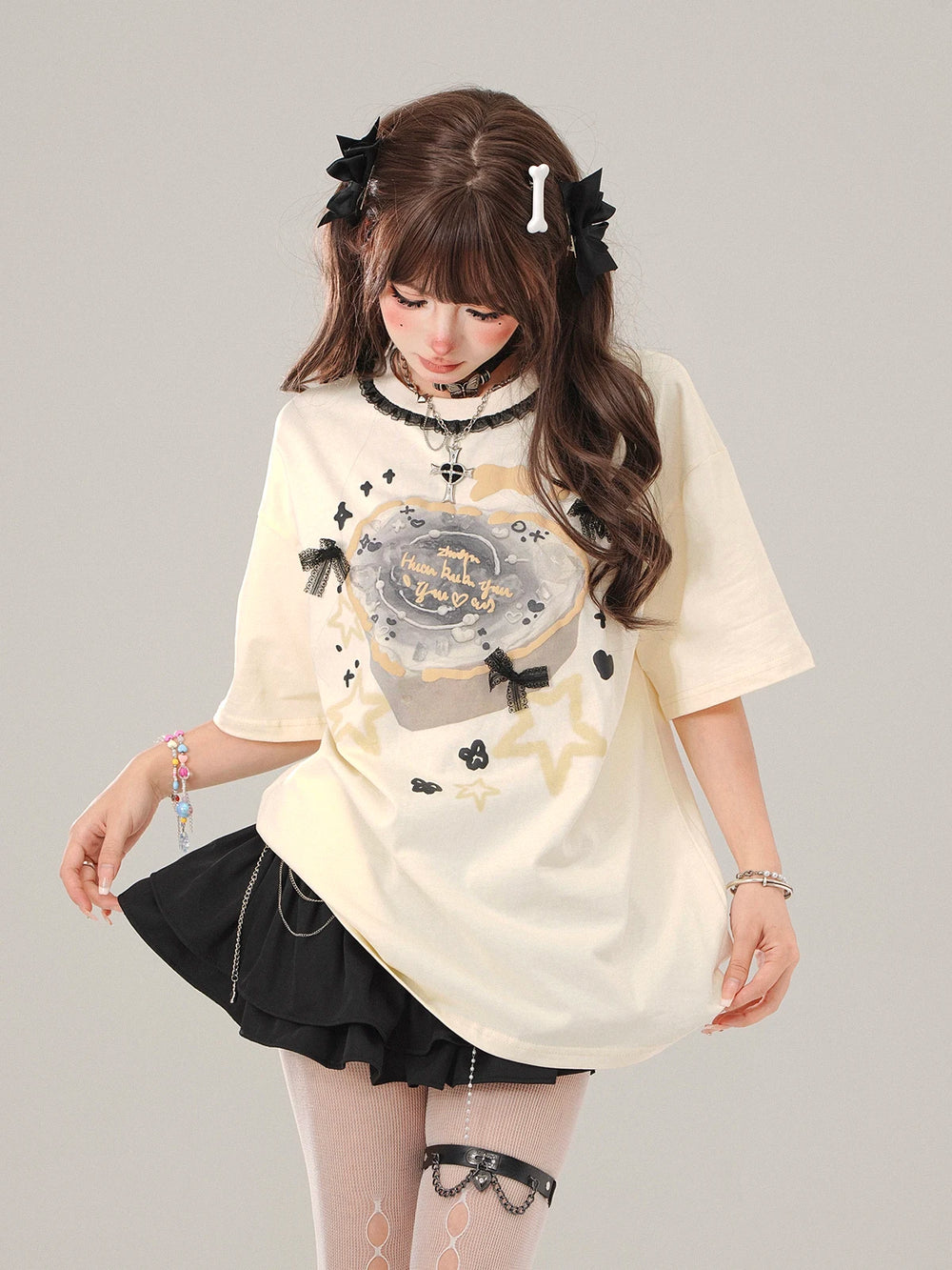 Ribbons & Stars Kawaii T-Shirt Shoptery
