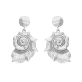 Ocean Bloom Drop Aesthetic Earrings Silver Shoptery